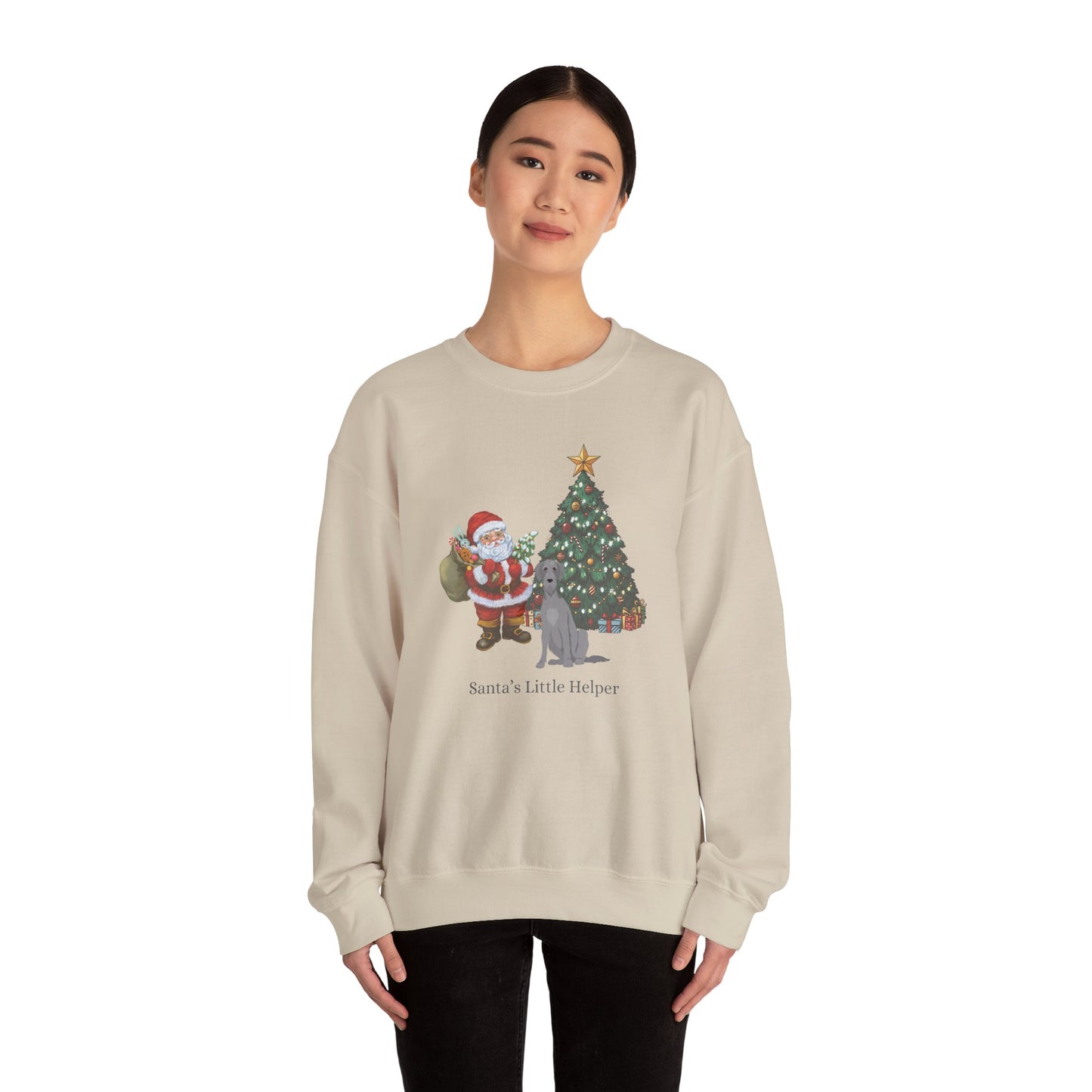 Italian Greyhound Dog Santa's Little Helper Unisex Heavy Blend Crewneck Sweatshirt