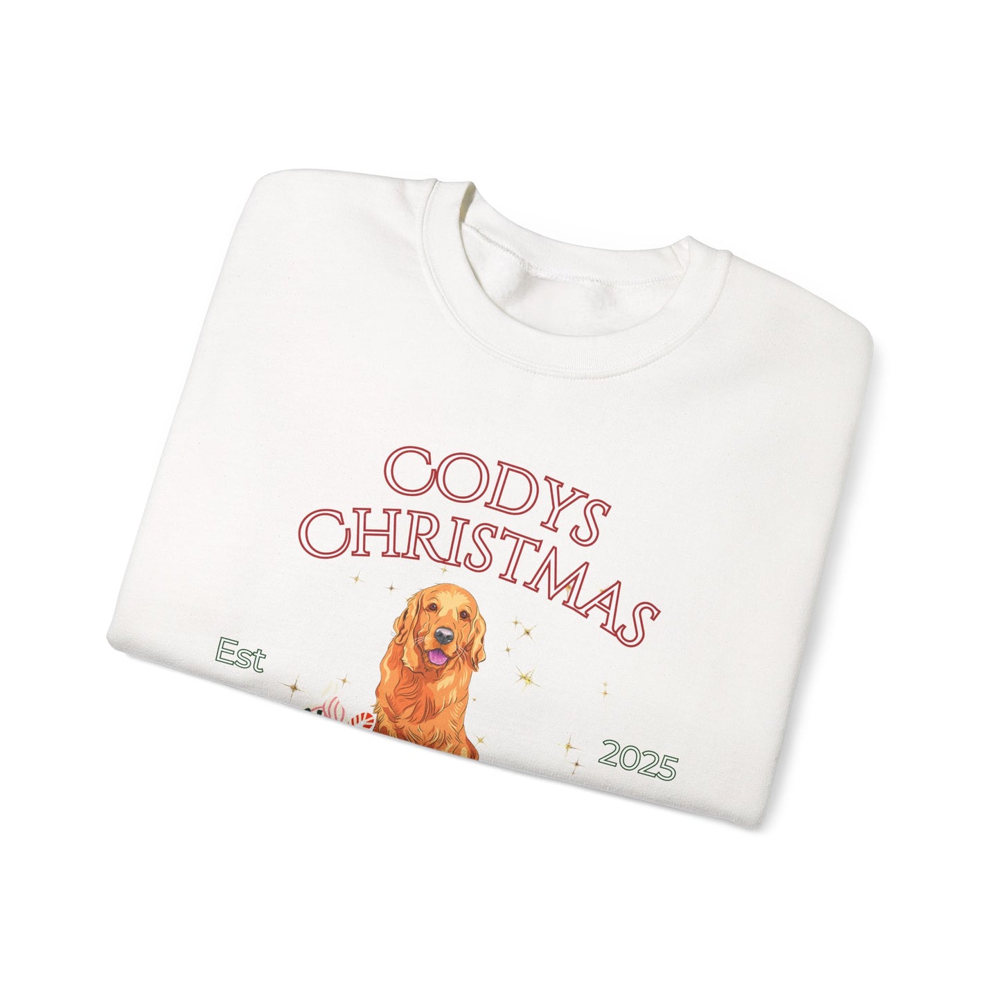Golden Retriever Dog Christmas Social Club Unisex Heavy Blend Crewneck Sweatshirt Custom Name