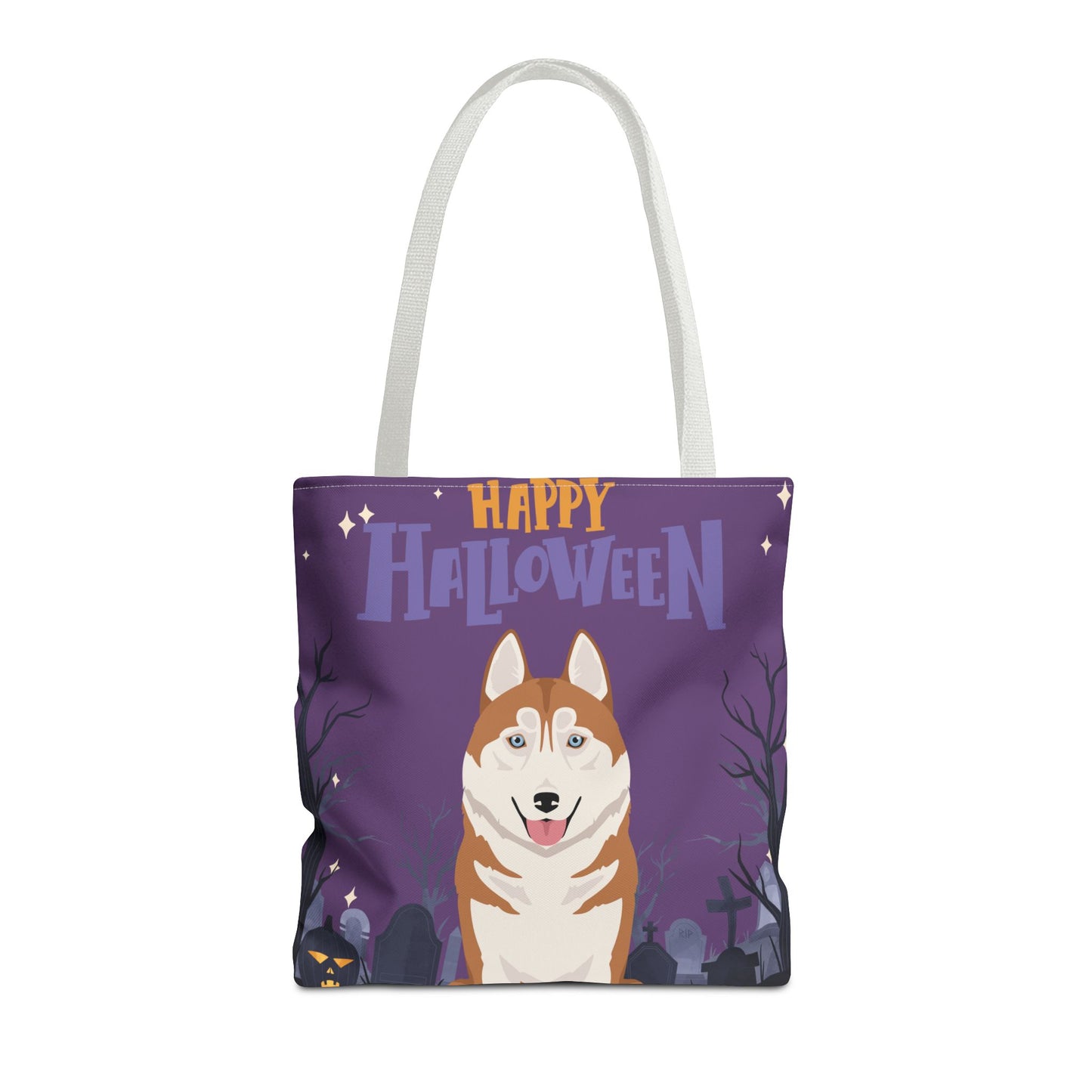 Siberian Husky Dog Happy Halloween Tote Bag 16x16