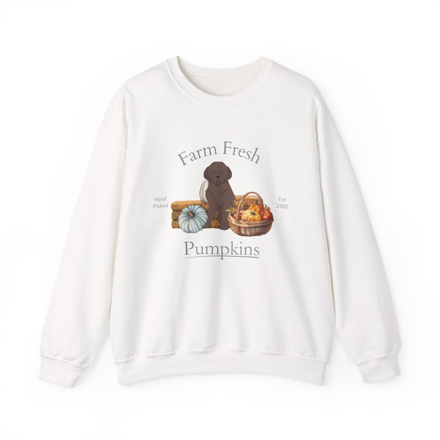 Lagotto Romagnolo Dog Fall Farm Fresh Unisex Heavy Blend Crewneck Sweatshirt