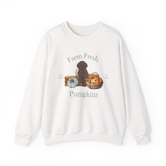 Lagotto Romagnolo Dog Fall Farm Fresh Unisex Heavy Blend Crewneck Sweatshirt