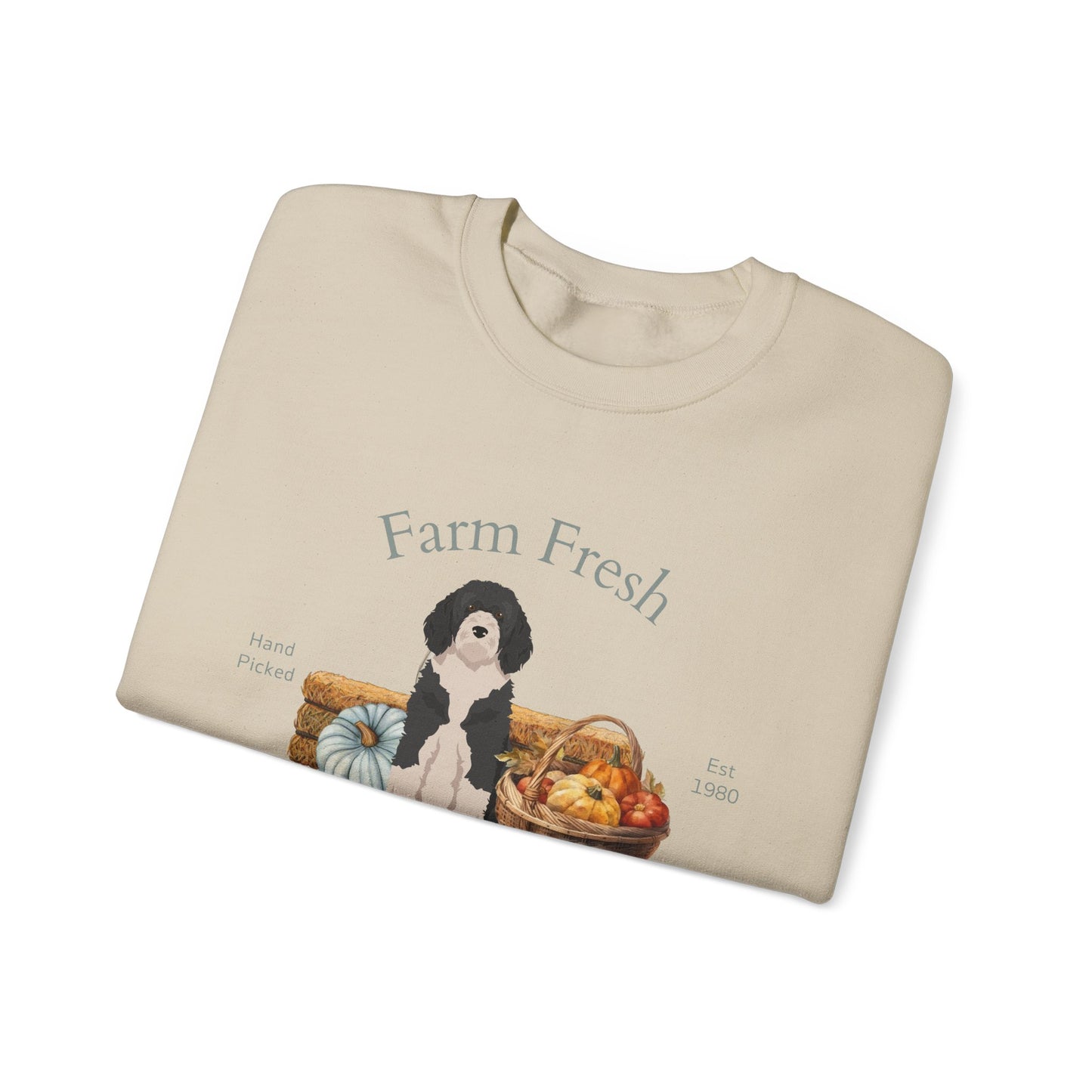 Portuguese Water Dog Dog Fall Farm Fresh Unisex Heavy Blend Crewneck Sweatshirt