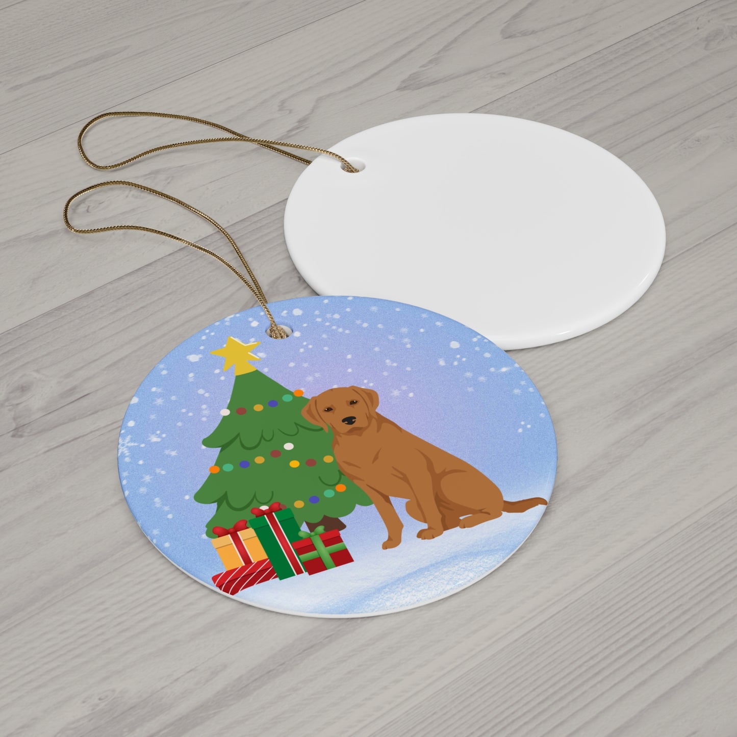 Labrador Retriever Dog Christmas Ceramic Ornament