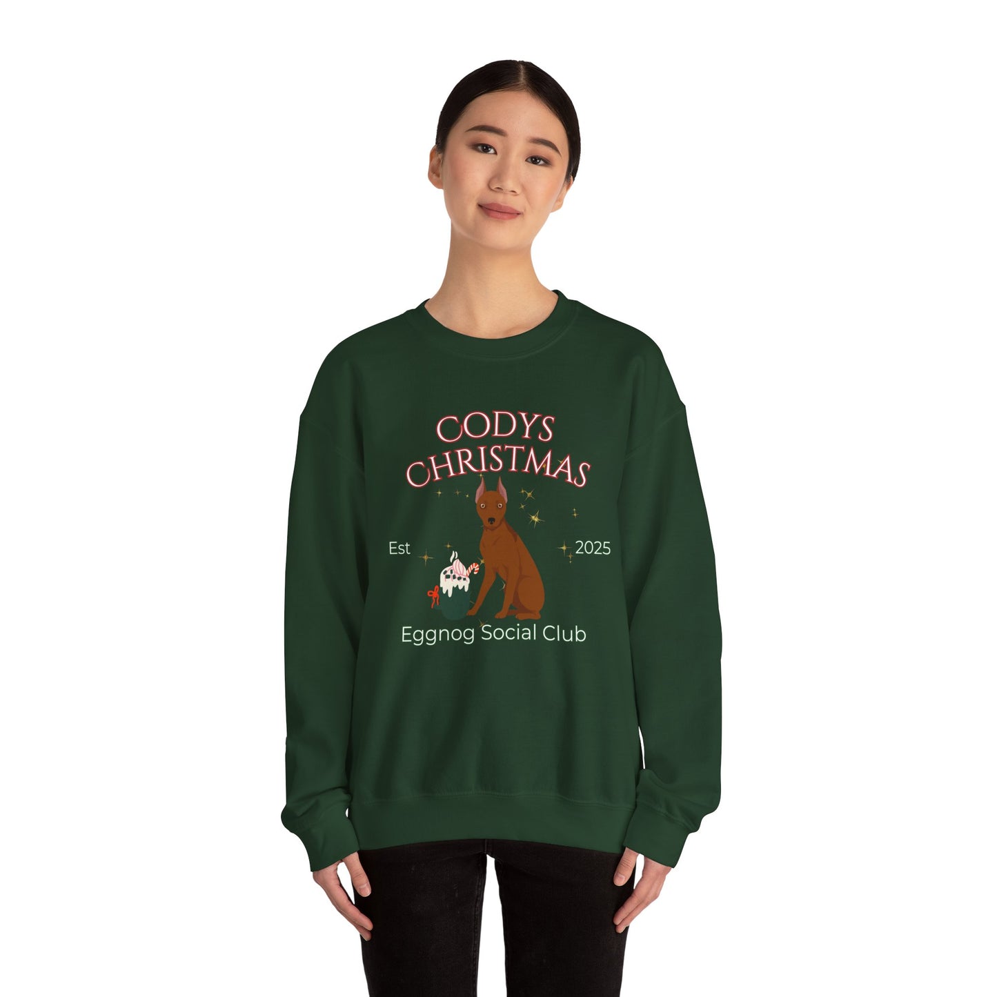 Miniature Pinscher Dog Christmas Social Club Unisex Heavy Blend Crewneck Sweatshirt Custom Name