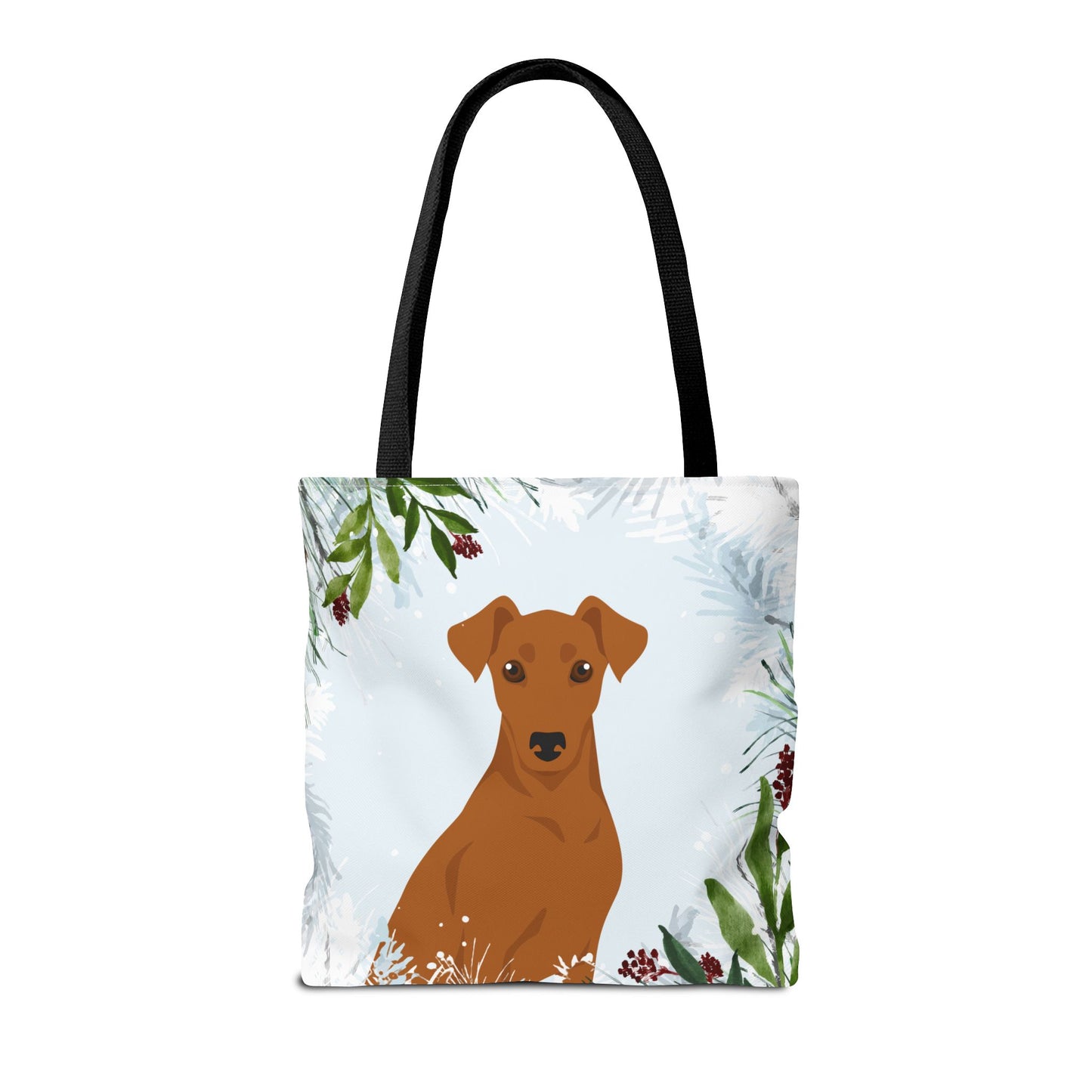 German Pinscher Dog Christmas Holiday Tote Bag 16x16