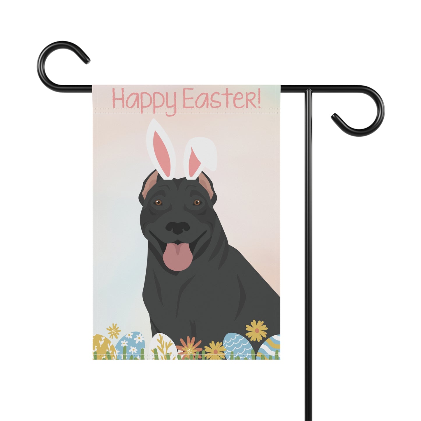 American Pitbull Terrier Dog Happy Easter Garden Flag