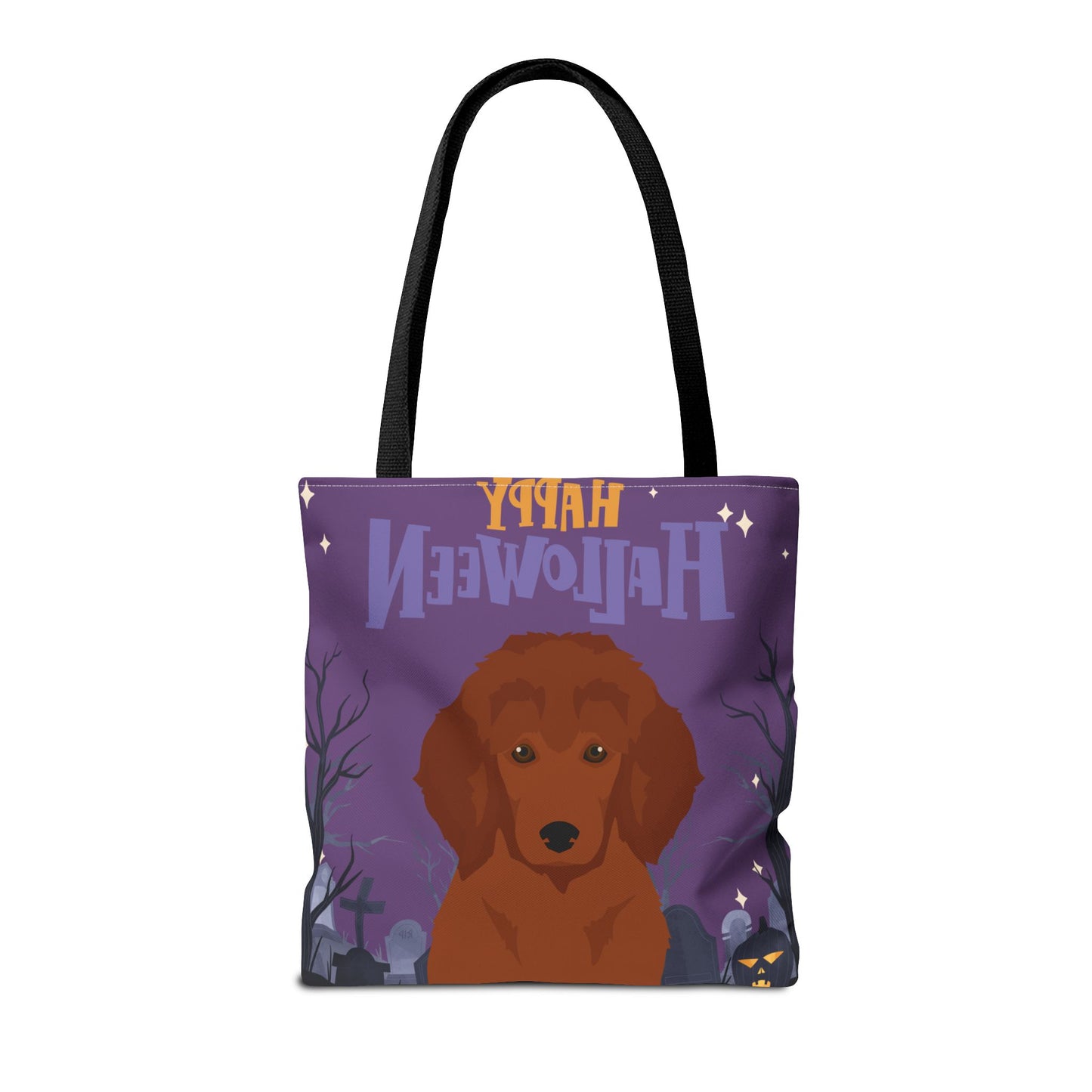 Poodle Dog Happy Halloween Tote Bag 16x16
