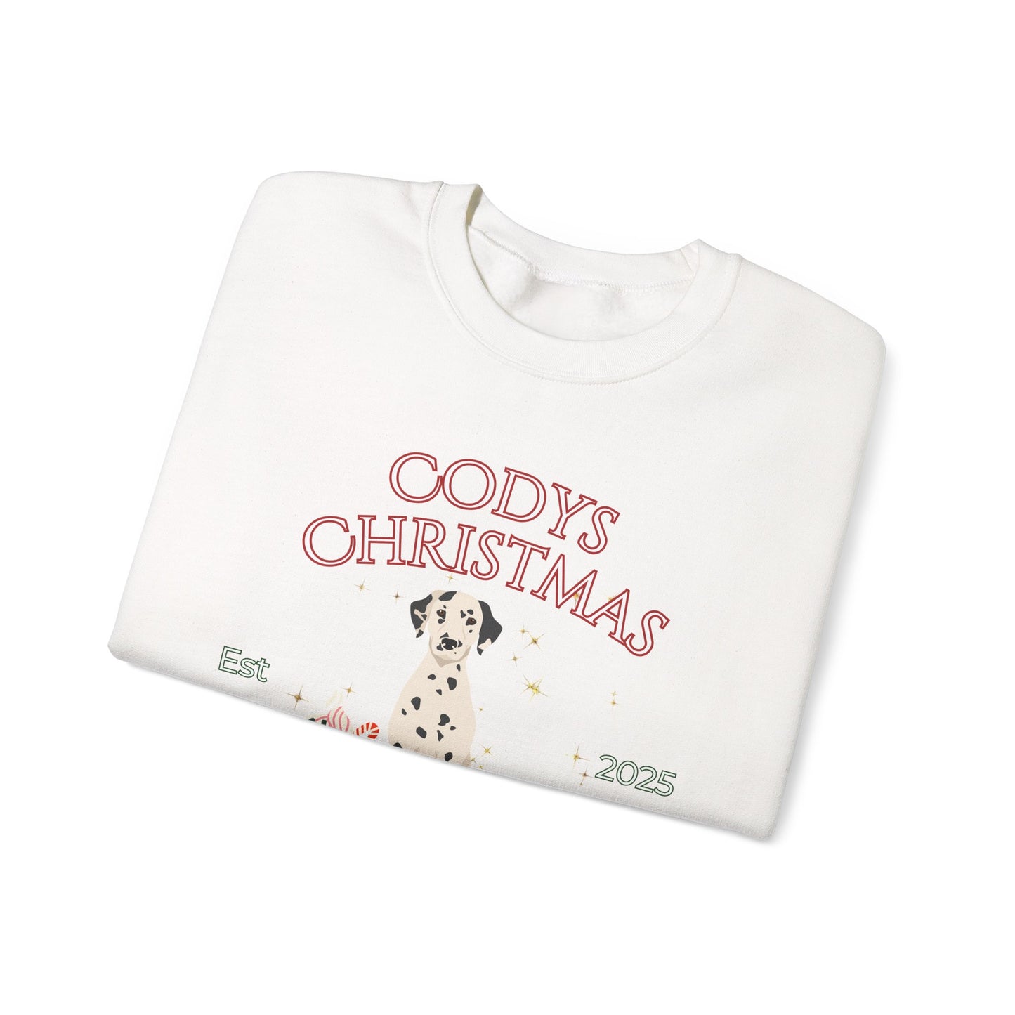 Dalmatian Dog Christmas Social Club Unisex Heavy Blend Crewneck Sweatshirt Custom Name