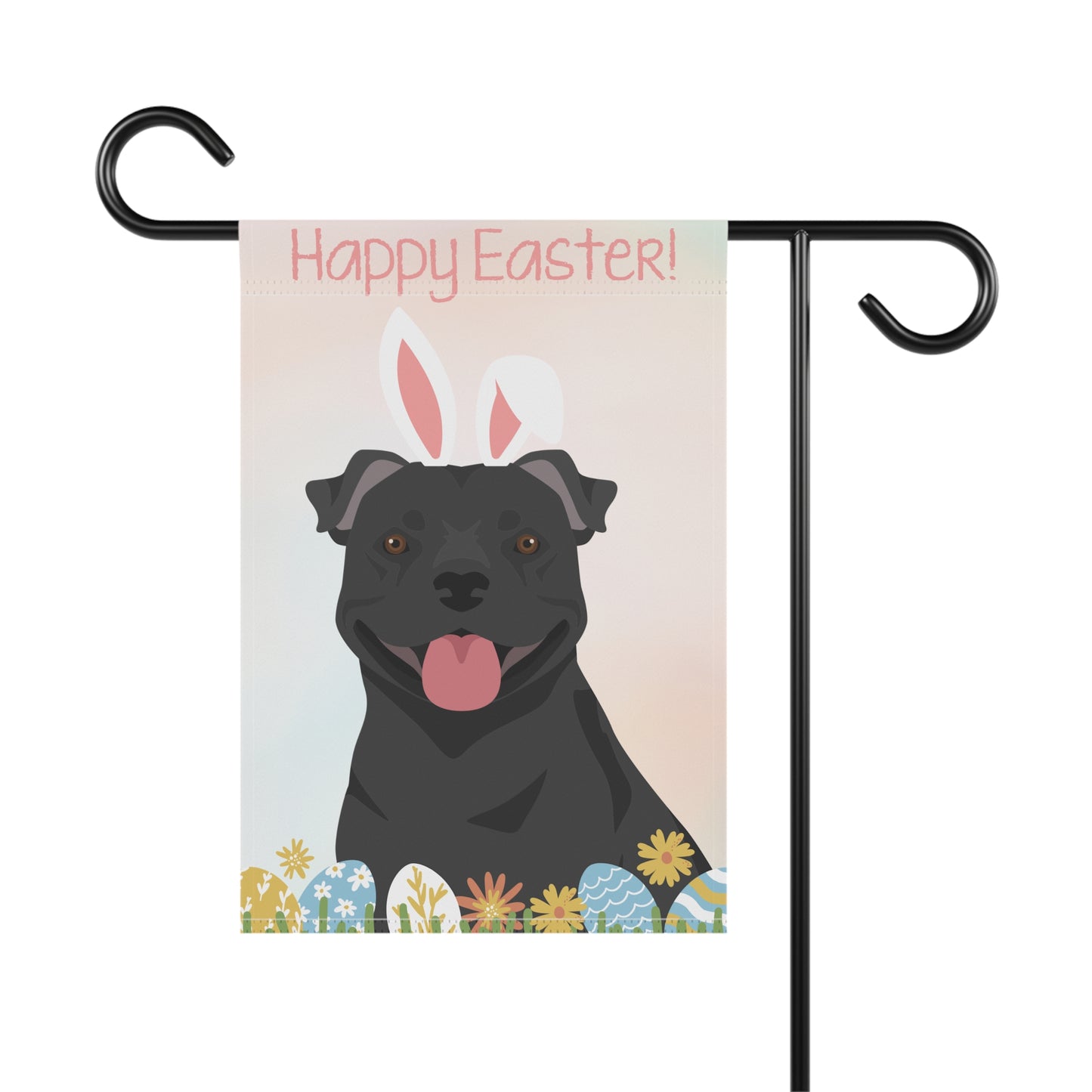 Staffordshire Bull Terrier Dog Happy Easter Garden Flag