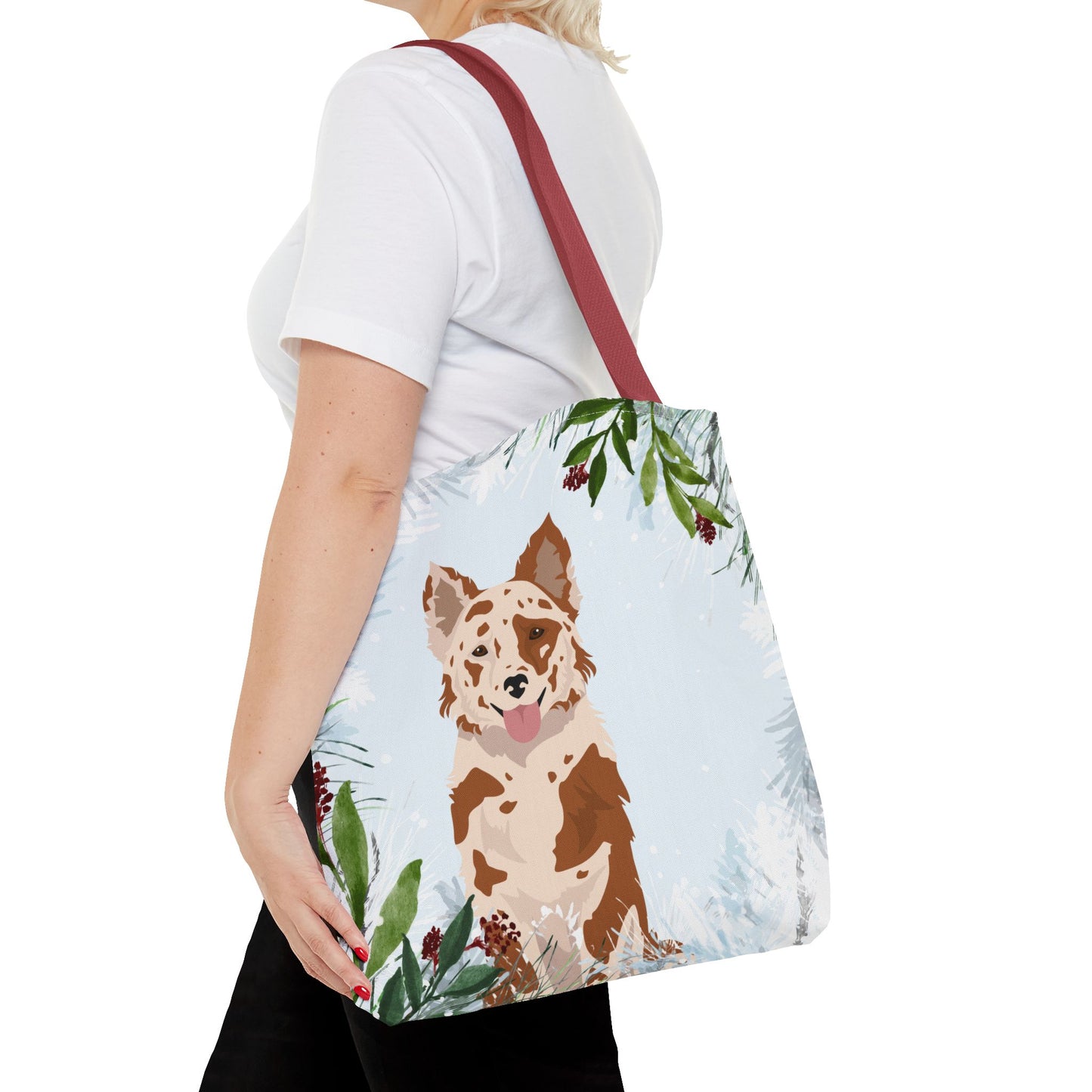 Mudi Dog Christmas Holiday Tote Bag 16x16