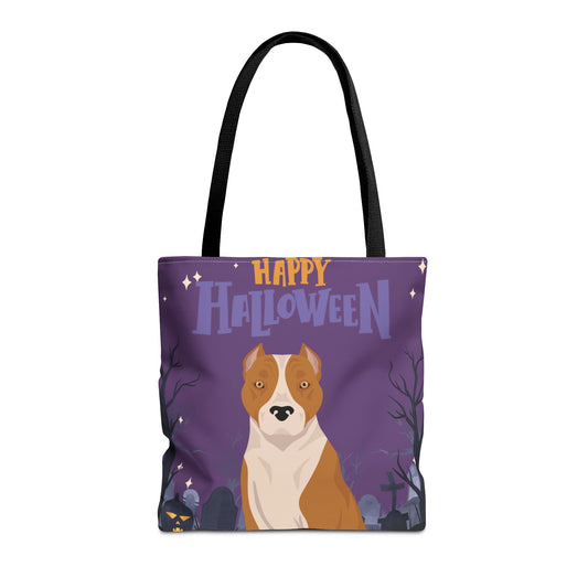 American Staffordshire Terrier Dog Happy Halloween Tote Bag 16x16