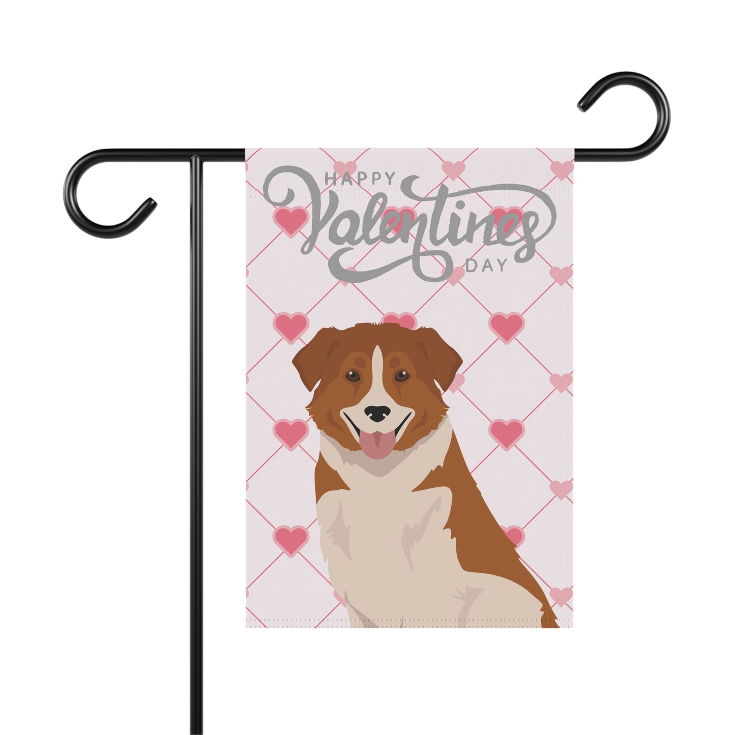 Aidi Dog Valentines Day Garden Flag