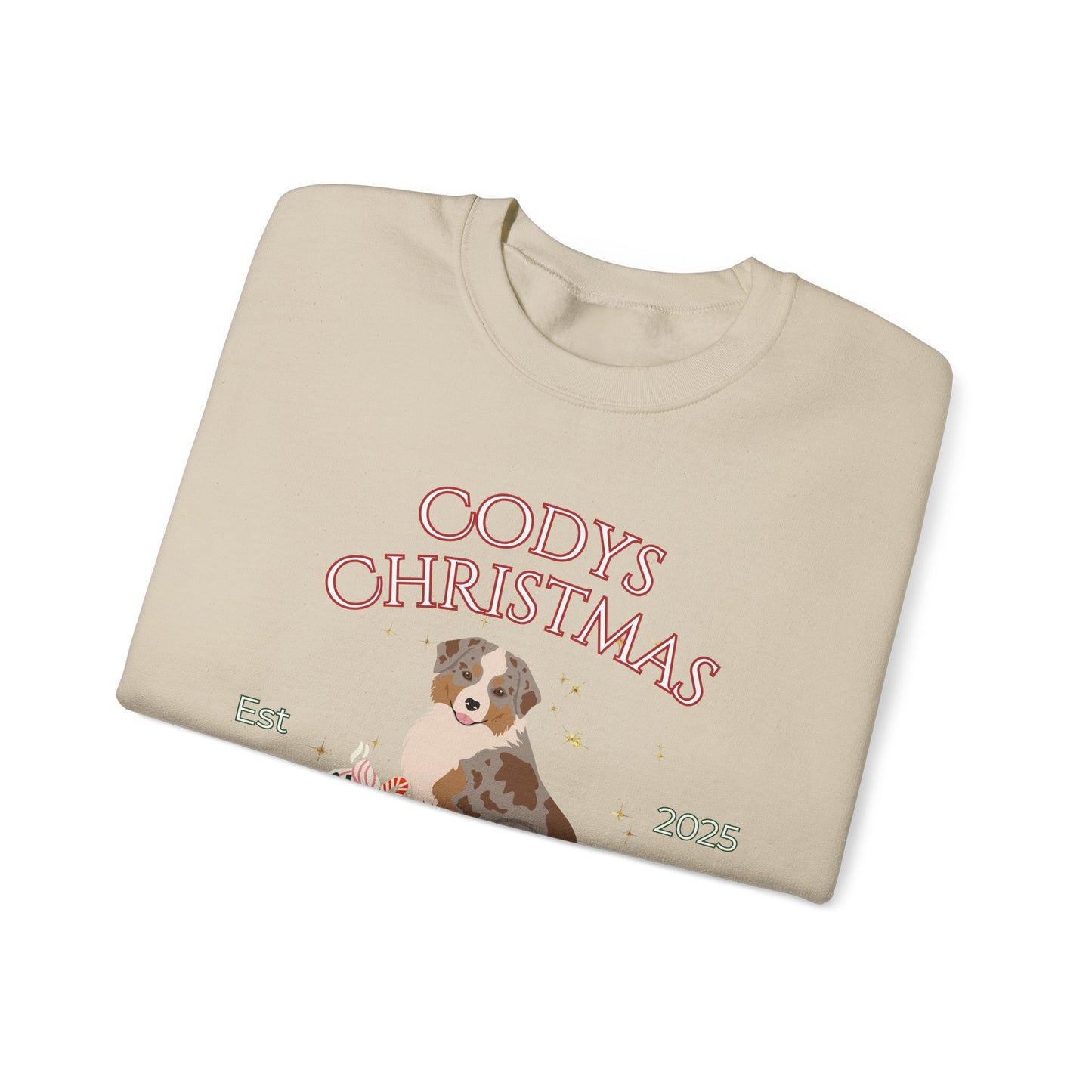 Miniature American Shepherd Dog Christmas Social Club Unisex Heavy Blend Crewneck Sweatshirt Custom Name