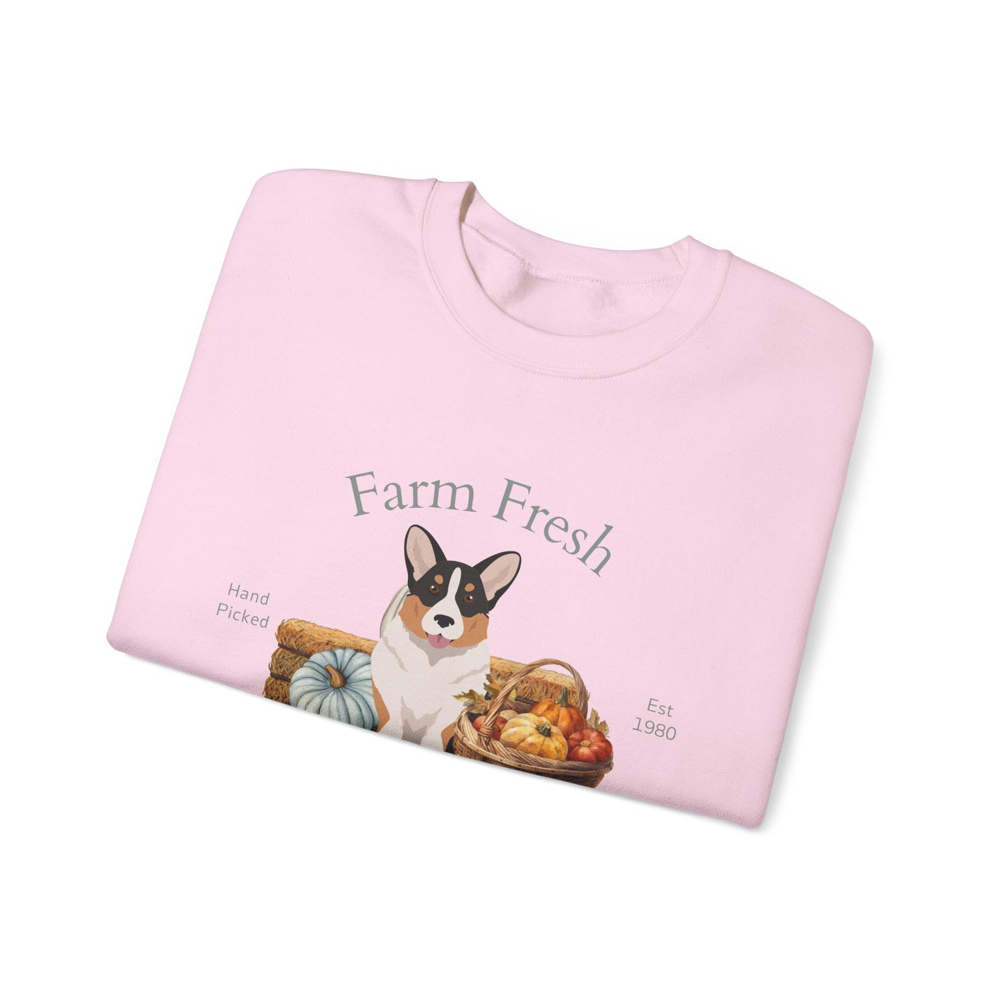 Cardigan Welsh Corgi Dog Fall Farm Fresh Unisex Heavy Blend Crewneck Sweatshirt
