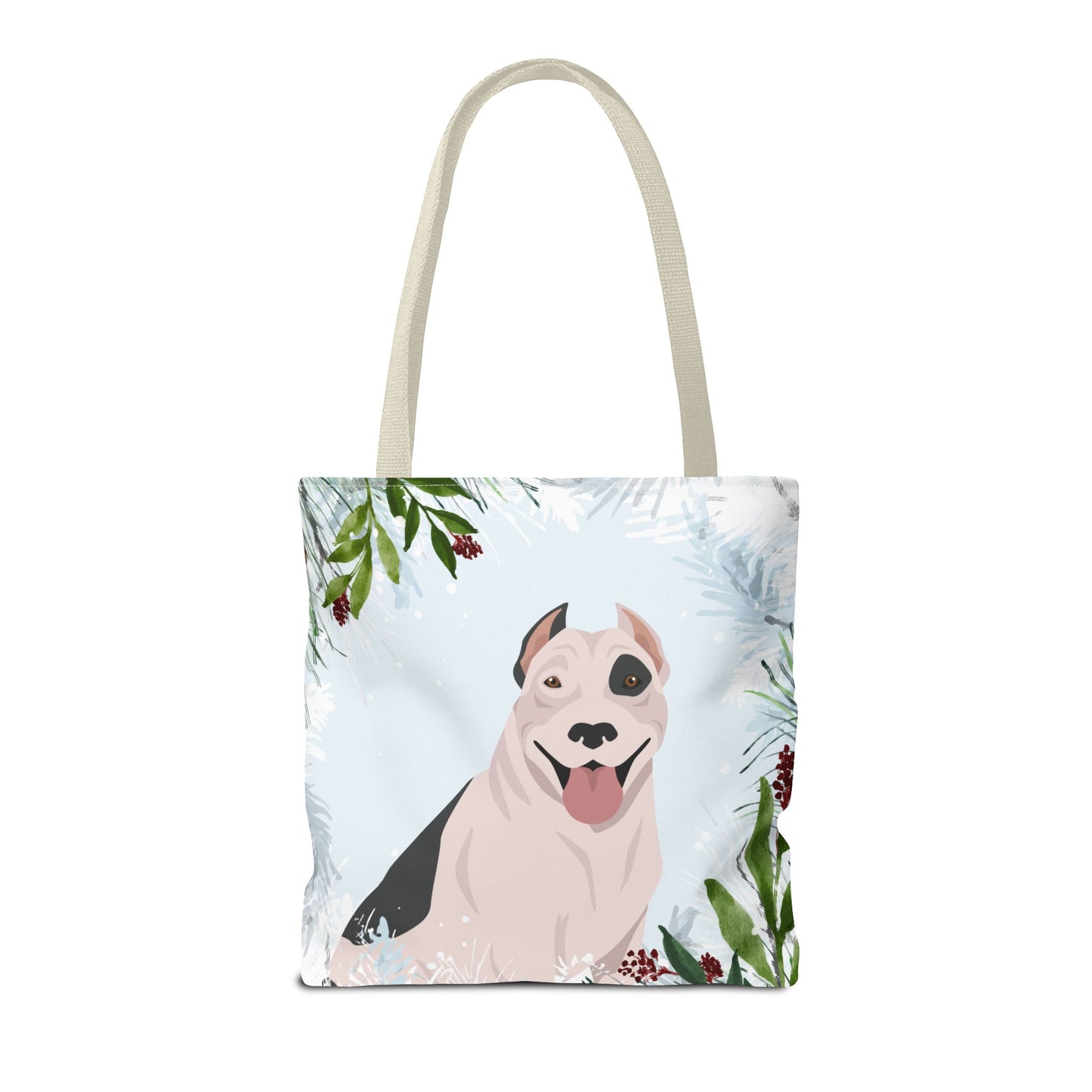 Pit Bull Dog Christmas Holiday Tote Bag 16x16
