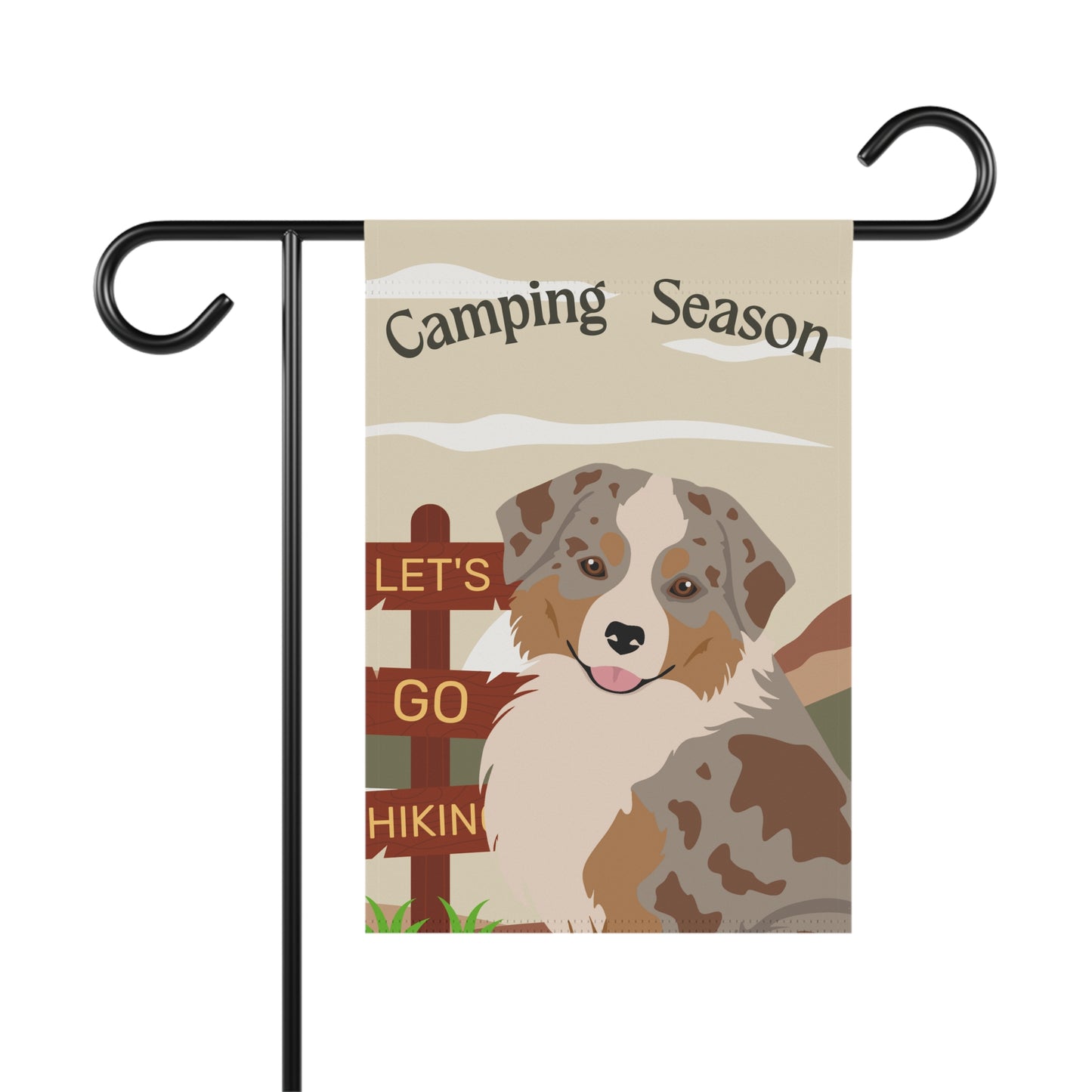 Miniature American Shepherd Dog Camping Garden Flag