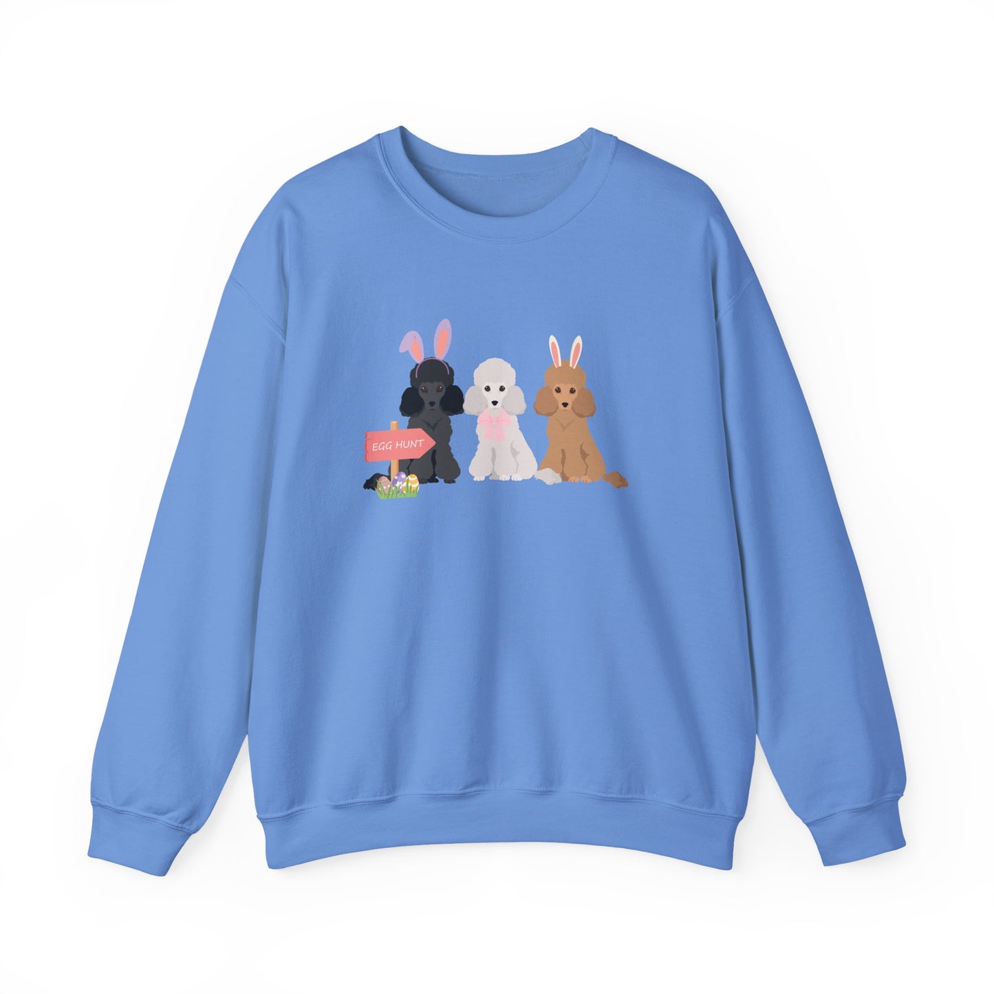 Poodle Dog Easter Unisex Heavy Blend Crewneck Sweatshirt, easter, Cute Dog Mom Gift