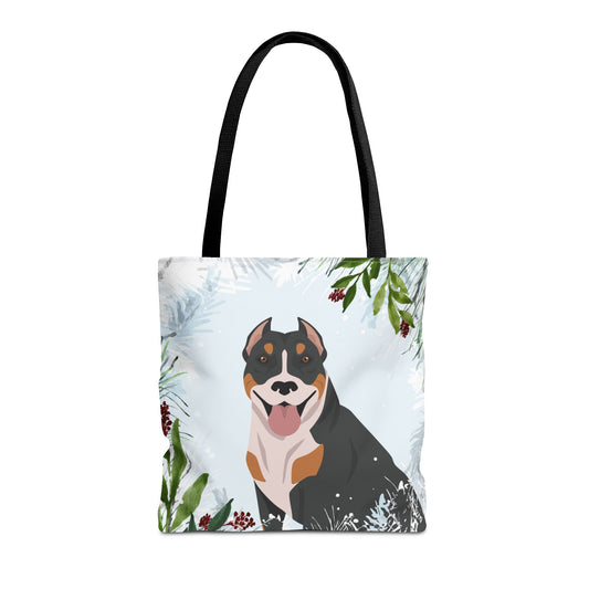 Pit Bull Dog Christmas Holiday Tote Bag 16x16