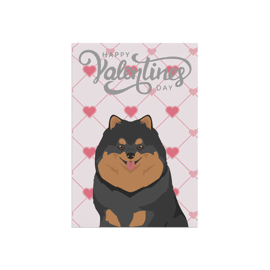 Pomeranian Dog Valentines Day Garden Flag
