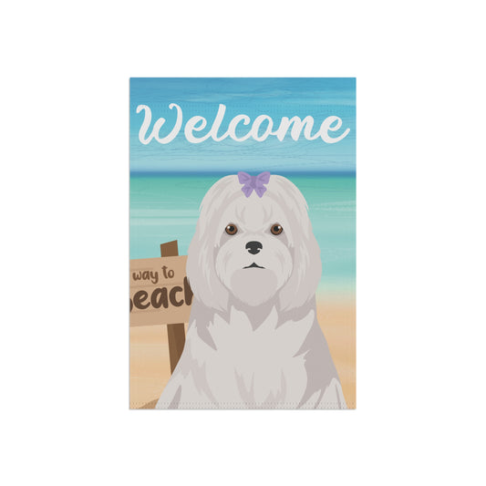 Maltese Dog Garden Flag