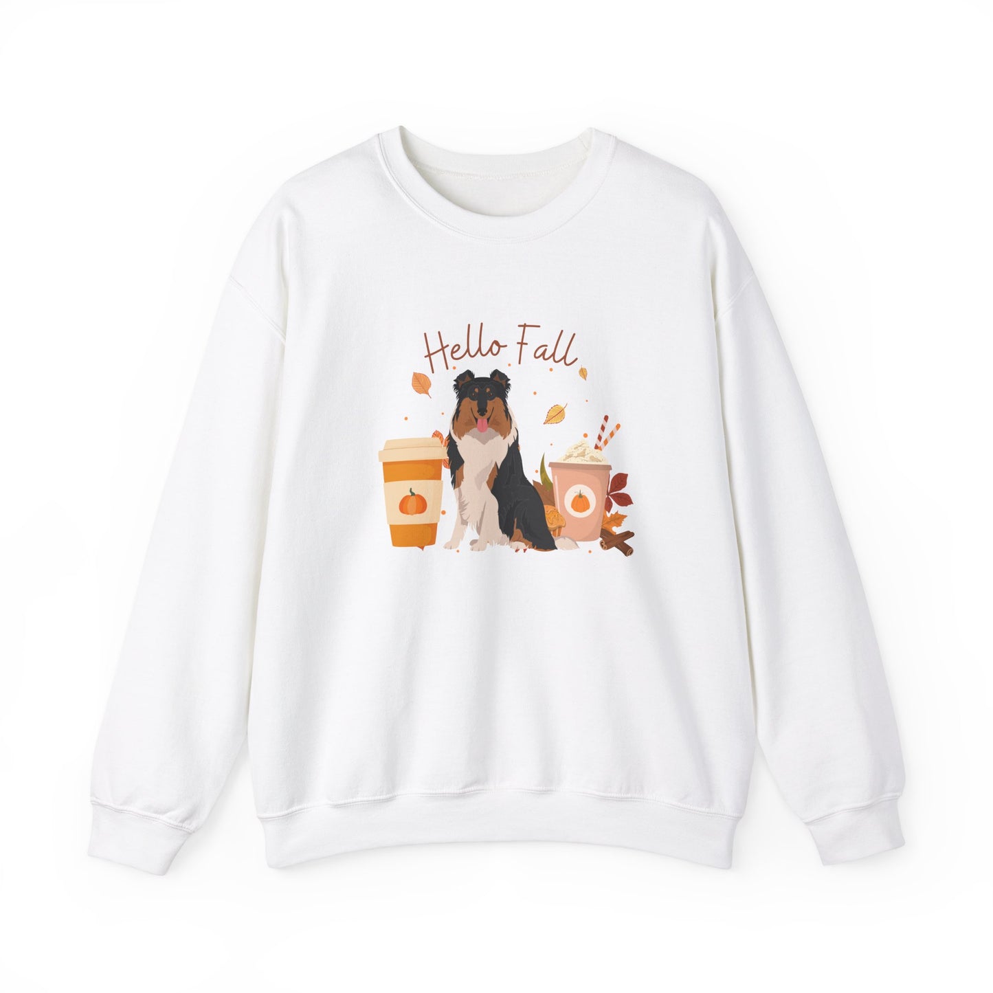 Rough Collie Dog Fall Halloween Unisex Heavy Blend Crewneck Sweatshirt