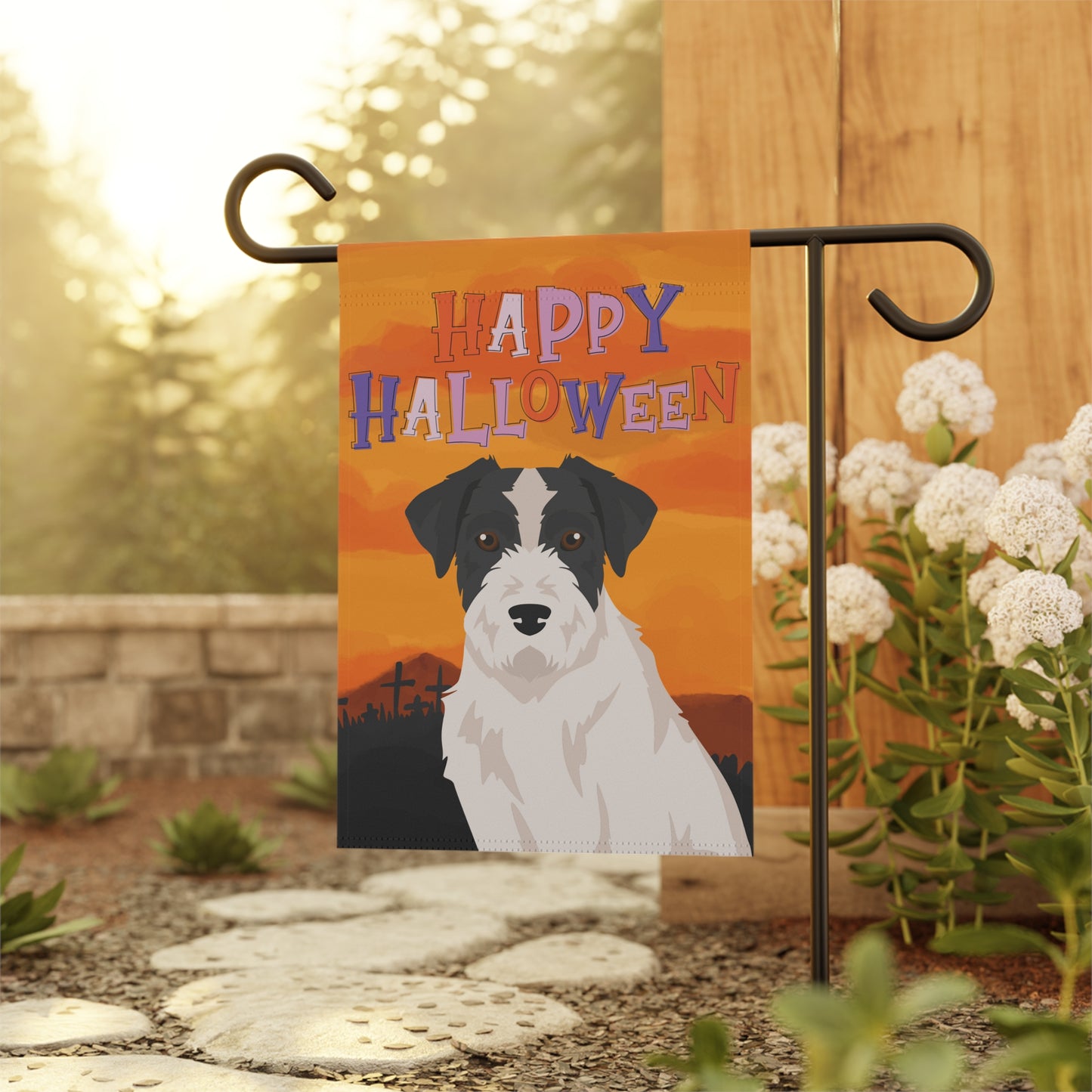 Jack Russell Terrier Dog Halloween Garden Flag
