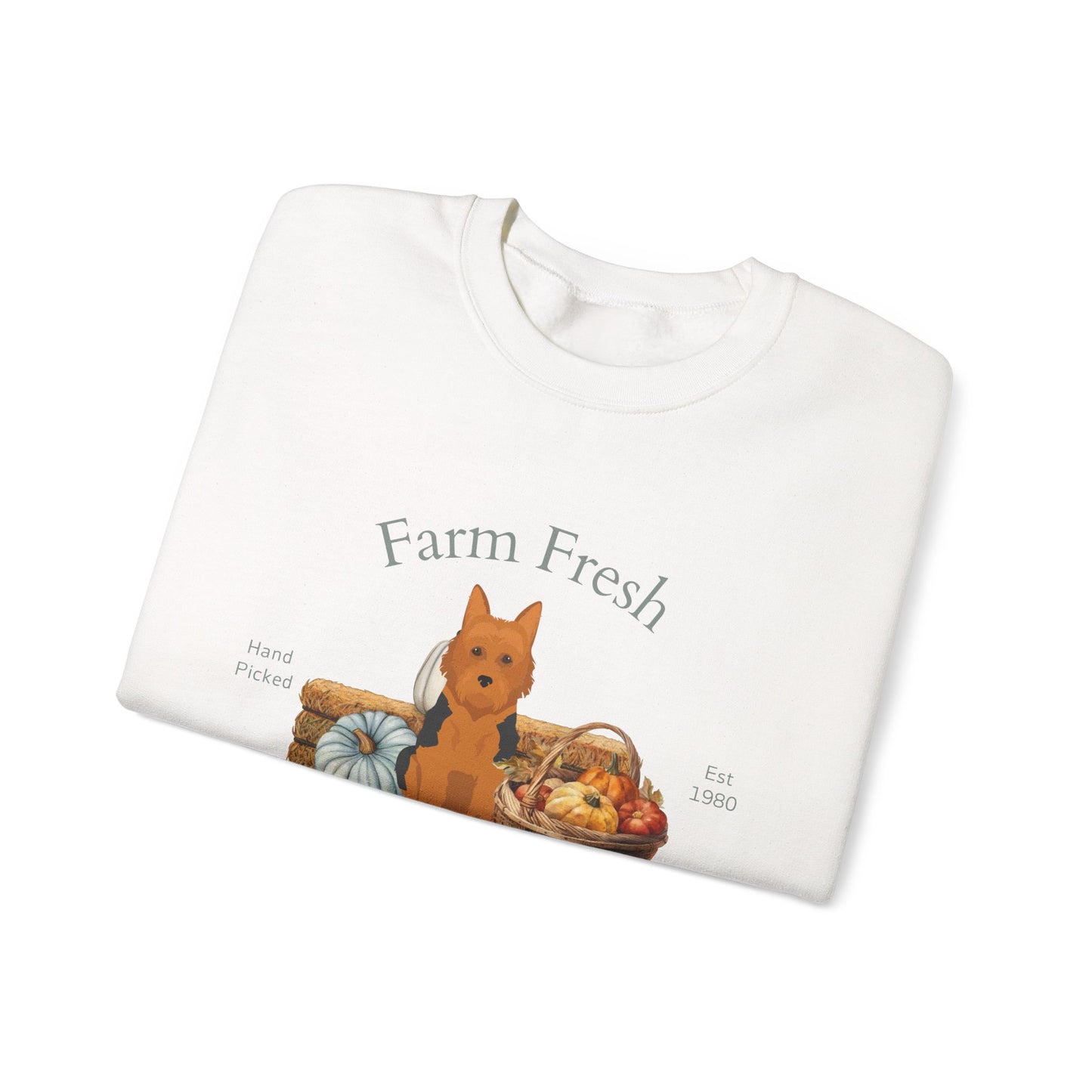 Australian Terrier Dog Fall Farm Fresh Unisex Heavy Blend Crewneck Sweatshirt