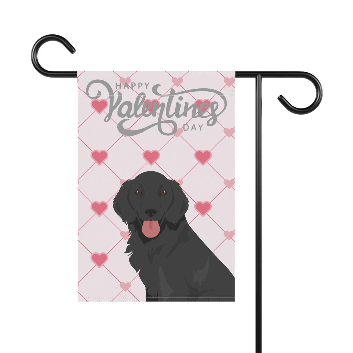 Flat Coated Retriever Dog Valentines Day Garden Flag