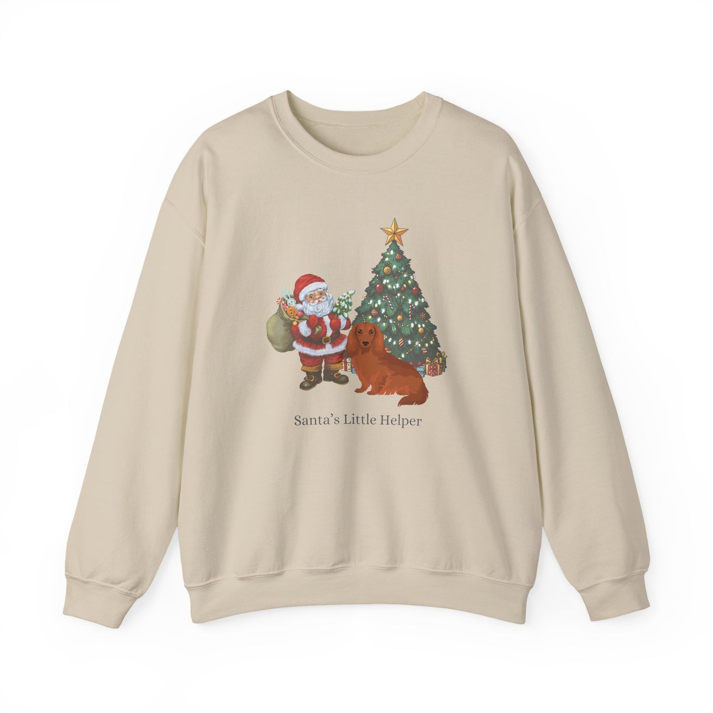 Dachshund Dog Santa's Little Helper Unisex Heavy Blend Crewneck Sweatshirt