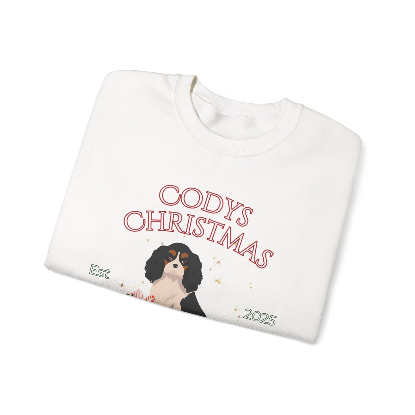 Cavalier King Charles Spaniel Dog Christmas Social Club Unisex Heavy Blend Crewneck Sweatshirt Custom Name