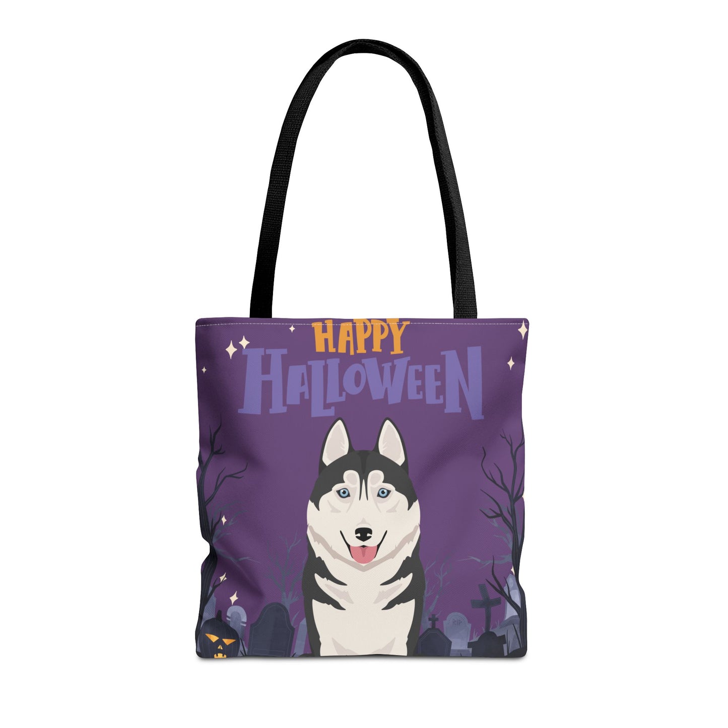 Siberian Husky Dog Happy Halloween Tote Bag 16x16