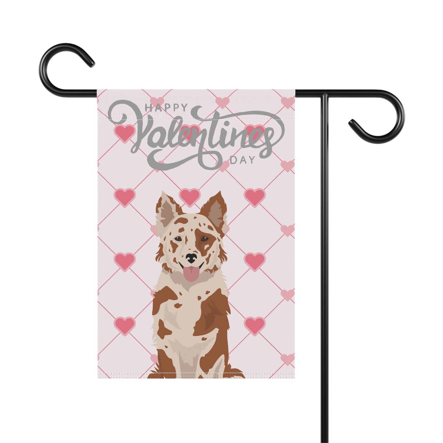 Mudi Dog Valentines Day Garden Flag