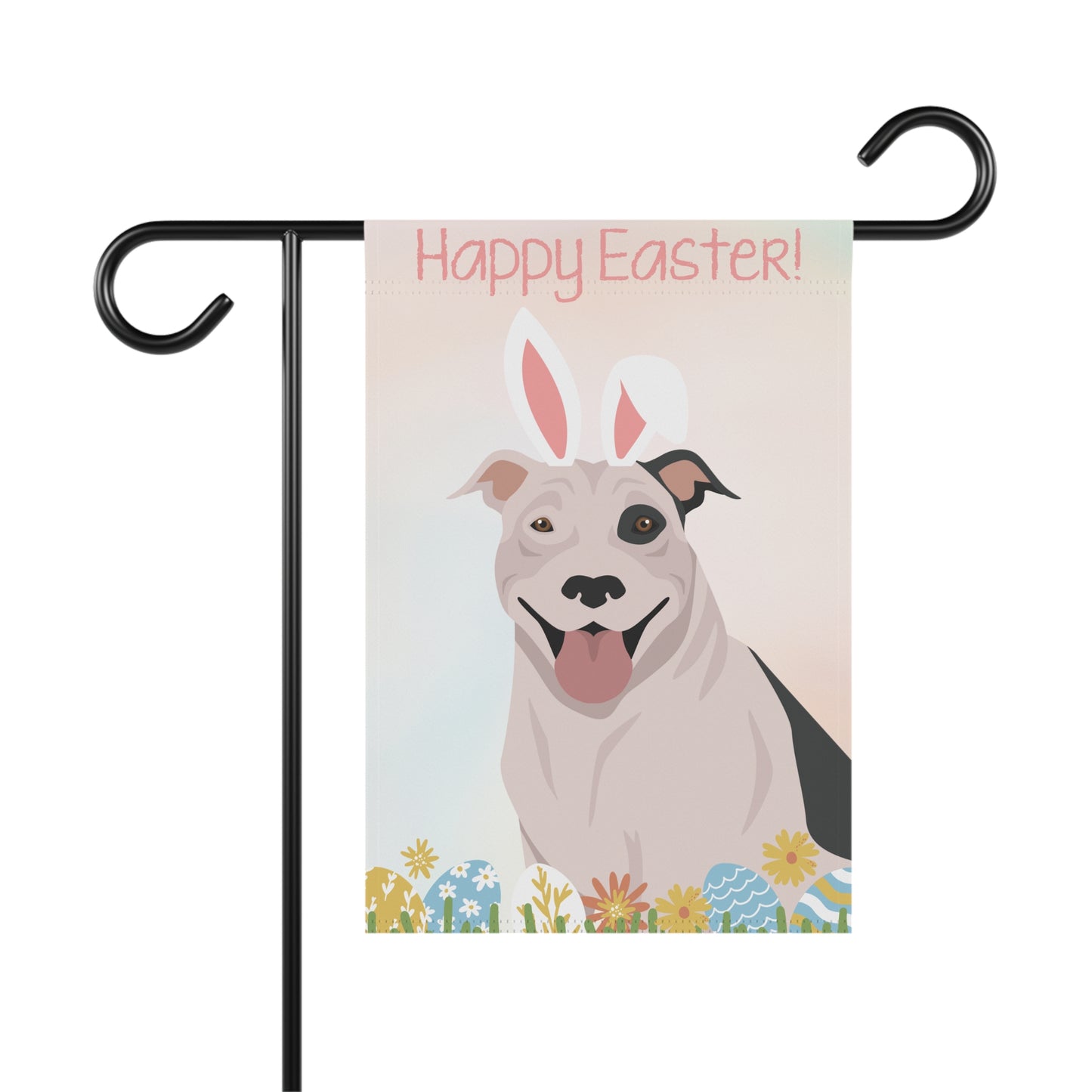 American Pitbull Terrier Dog Happy Easter Garden Flag