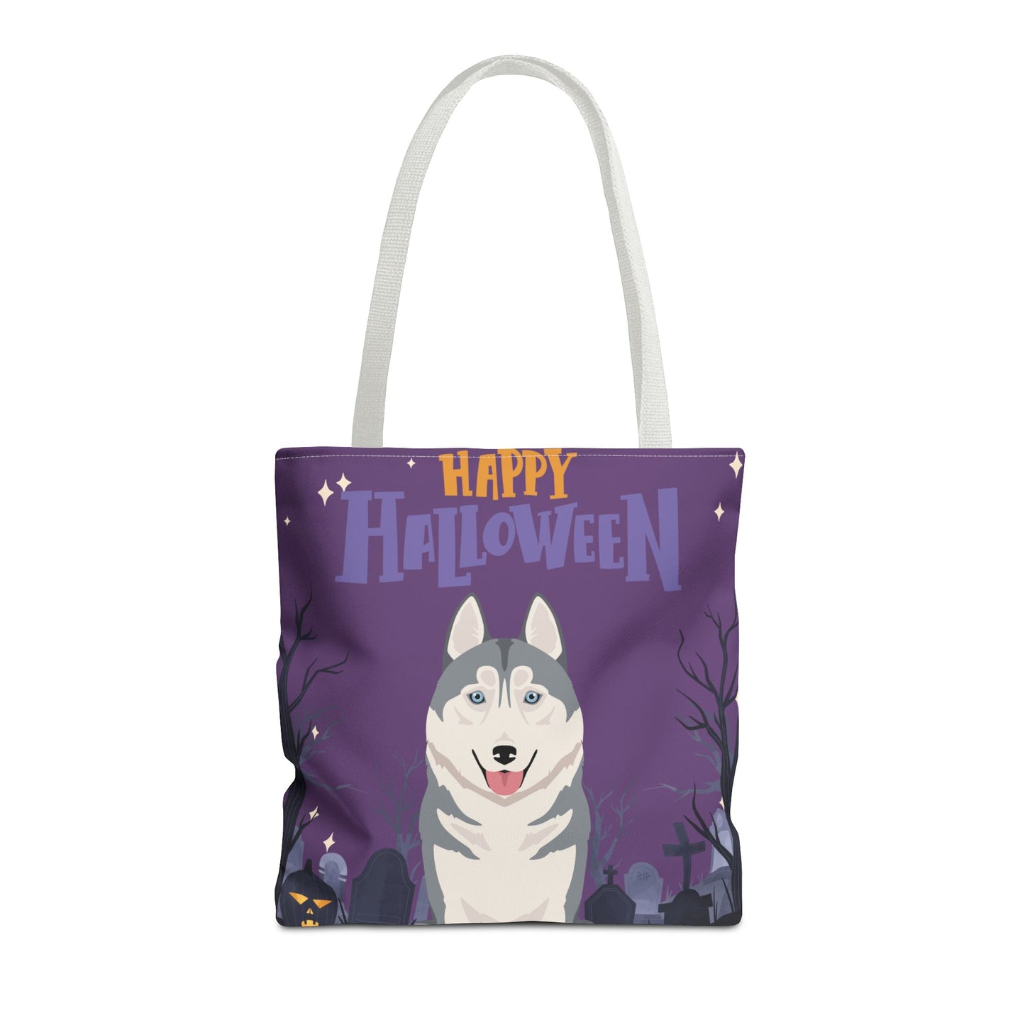 Siberian Husky Dog Happy Halloween Tote Bag 16x16