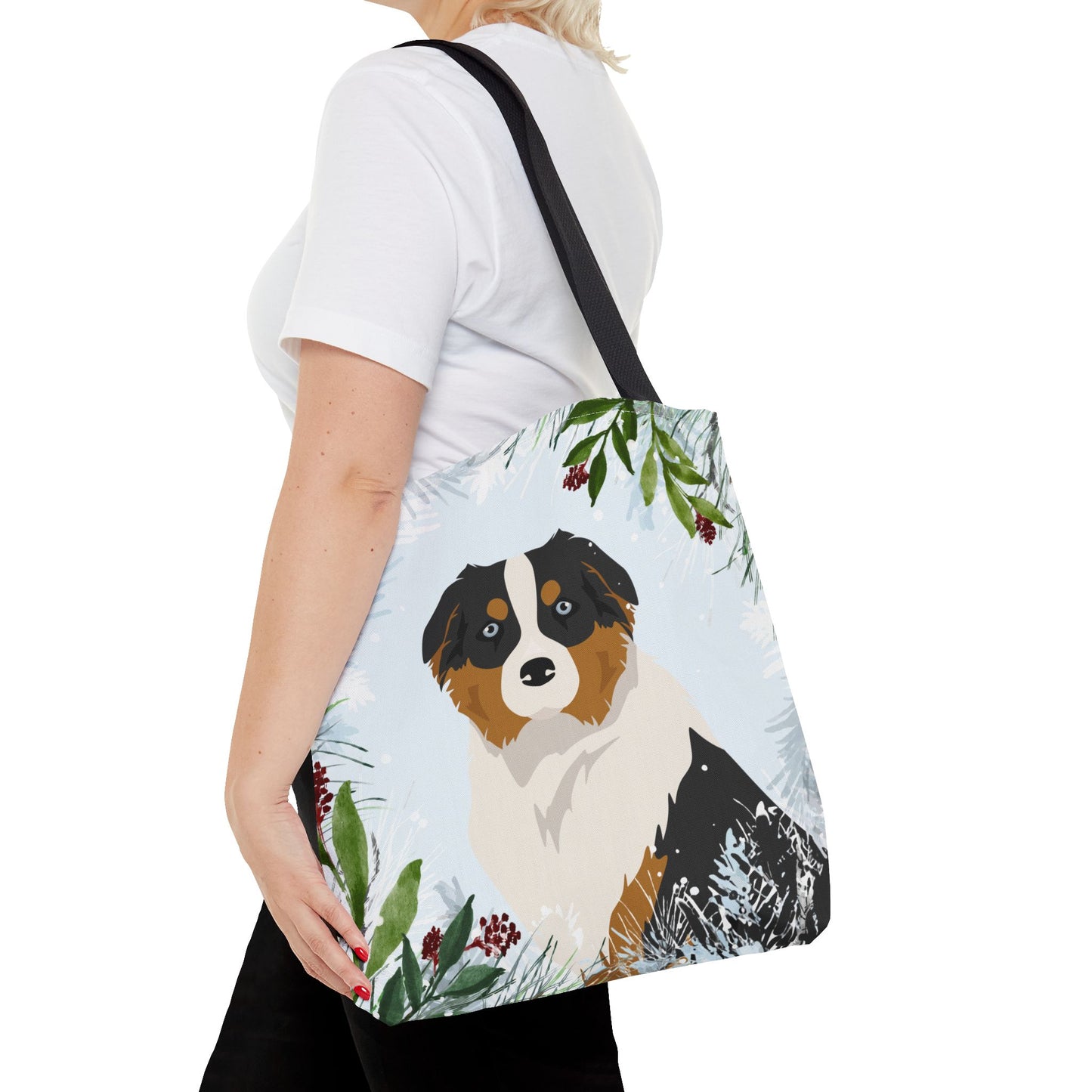 Australian Shepherd Dog Christmas Holiday Tote Bag 16x16