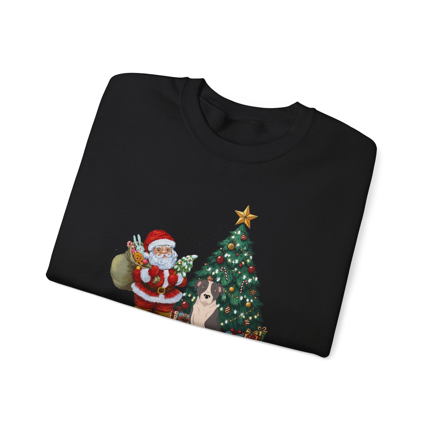 American Staffordshire Terrier Dog Santa's Little Helper Unisex Heavy Blend Crewneck Sweatshirt