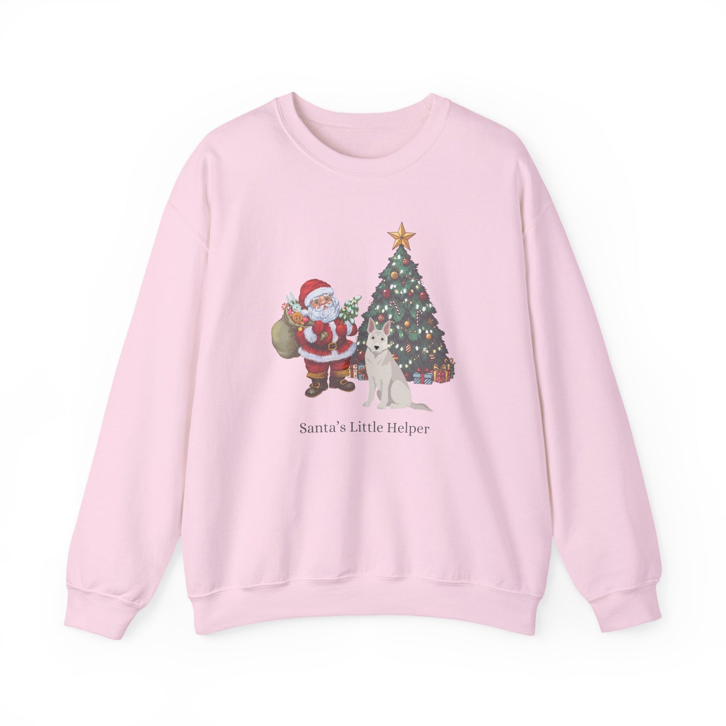 German Shepherd Dog Santa's Little Helper Unisex Heavy Blend Crewneck Sweatshirt