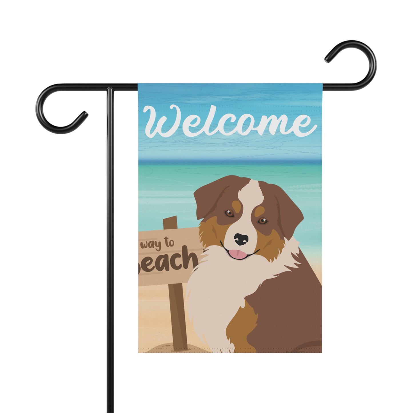 Miniature American Shepherd Dog Garden Flag
