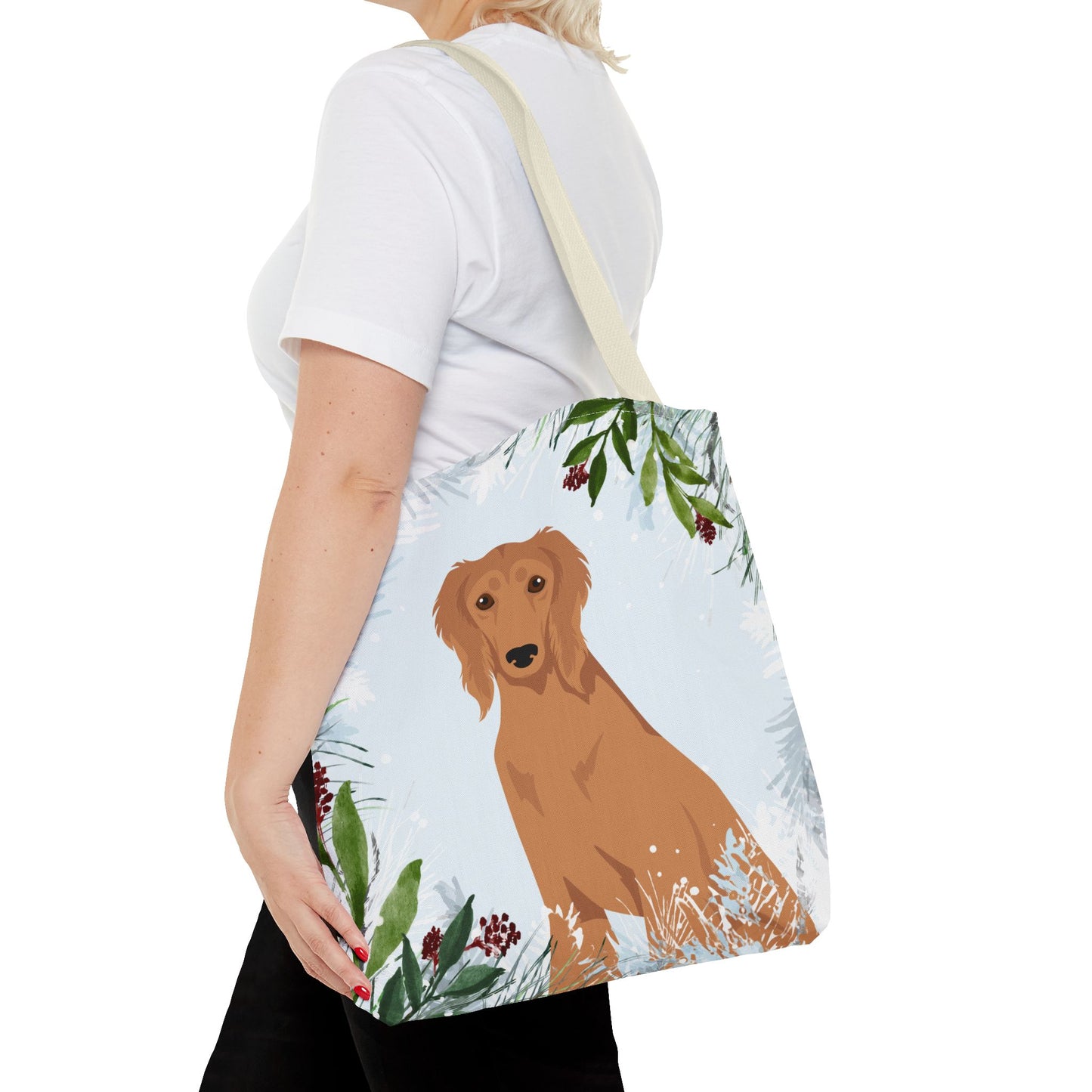 Saluki Dog Christmas Holiday Tote Bag 16x16