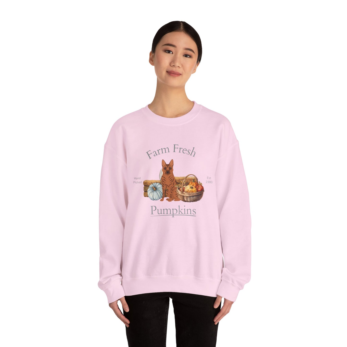 Kai Ken Dog Fall Farm Fresh Unisex Heavy Blend Crewneck Sweatshirt