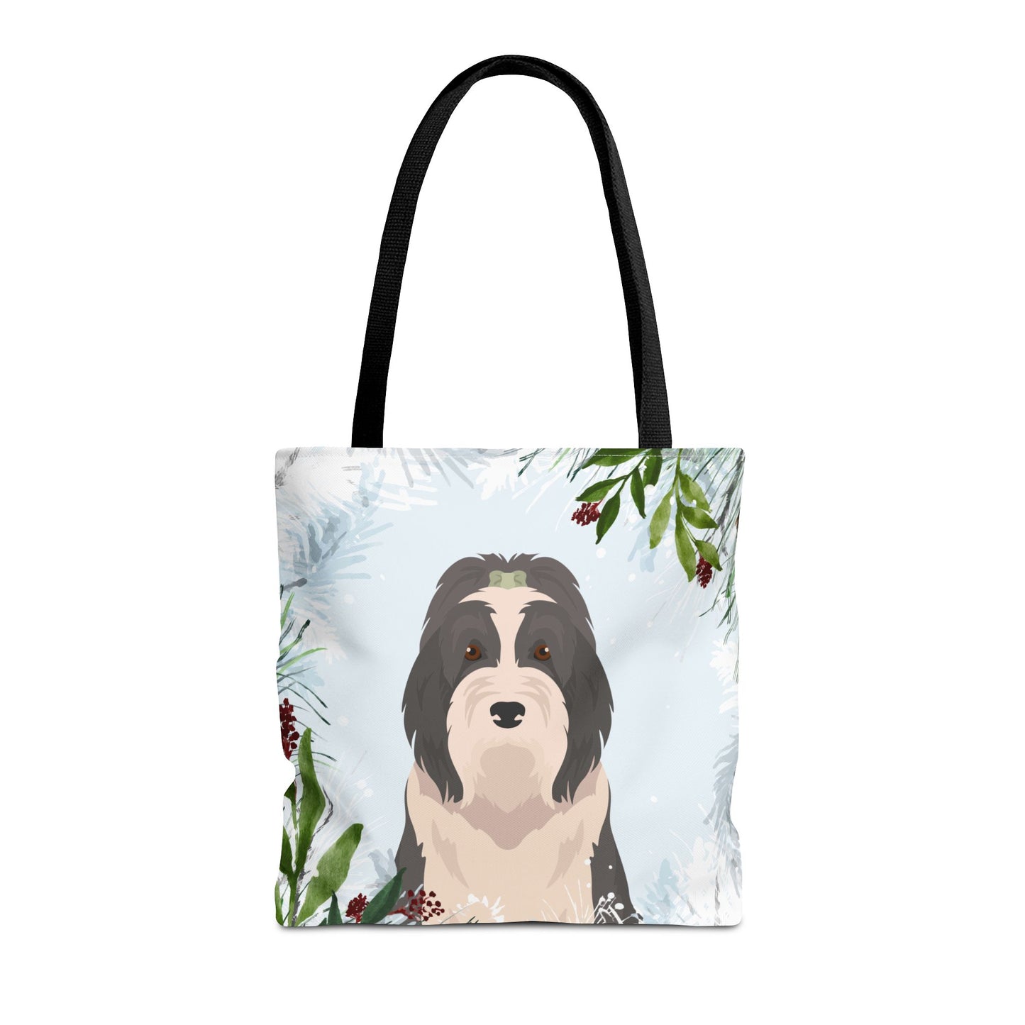 Bearded Collie Dog Christmas Holiday Tote Bag 16x16