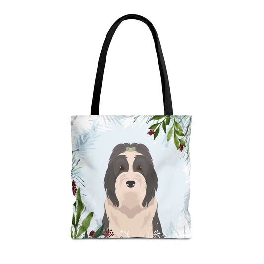 Bearded Collie Dog Christmas Holiday Tote Bag 16x16