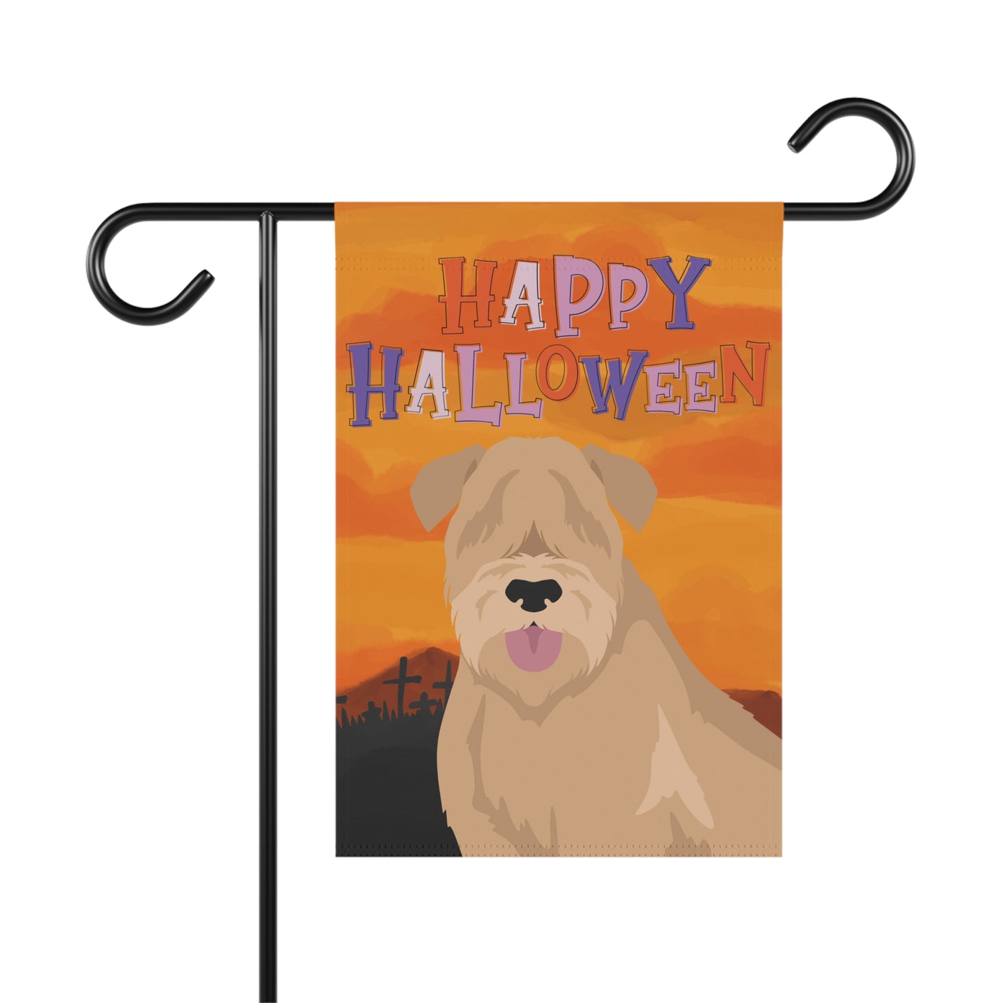 Soft Coated Wheaten Terrier Dog Halloween Garden Flag