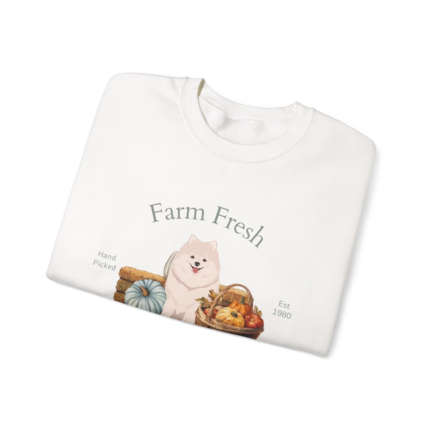Pomeranian Dog Fall Farm Fresh Unisex Heavy Blend Crewneck Sweatshirt