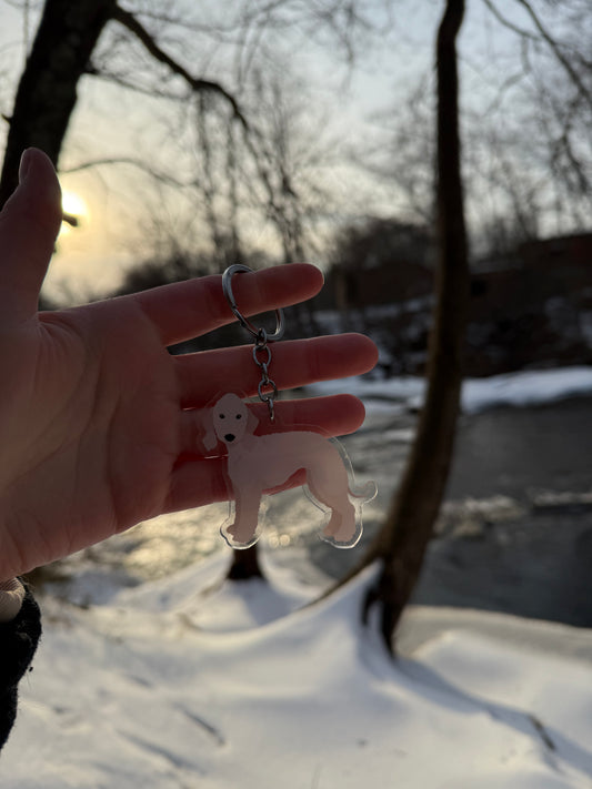 Bedlington Terrier Dog 2.5in Acrylic Keychain