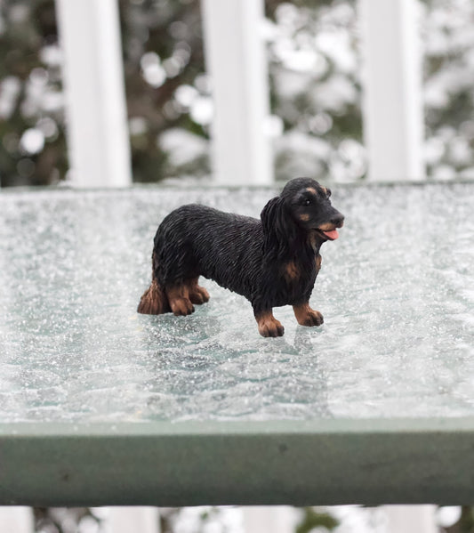 Longhaired Dachshund Dog Figurine
