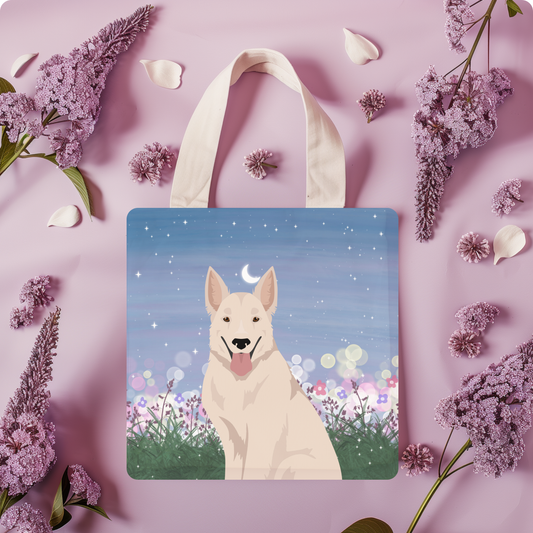 White Swiss Shepherd Dog Tote Bag 13x13