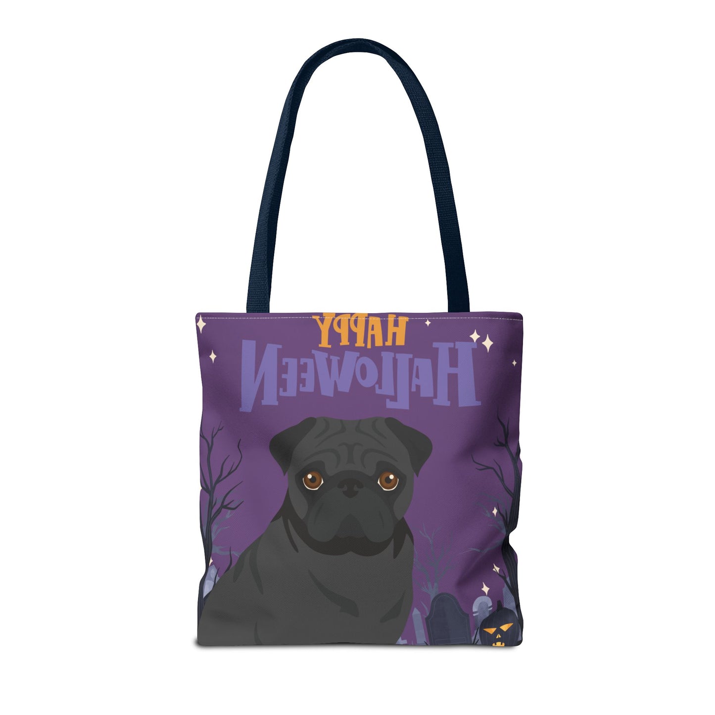 Pug Dog Happy Halloween Tote Bag 16x16
