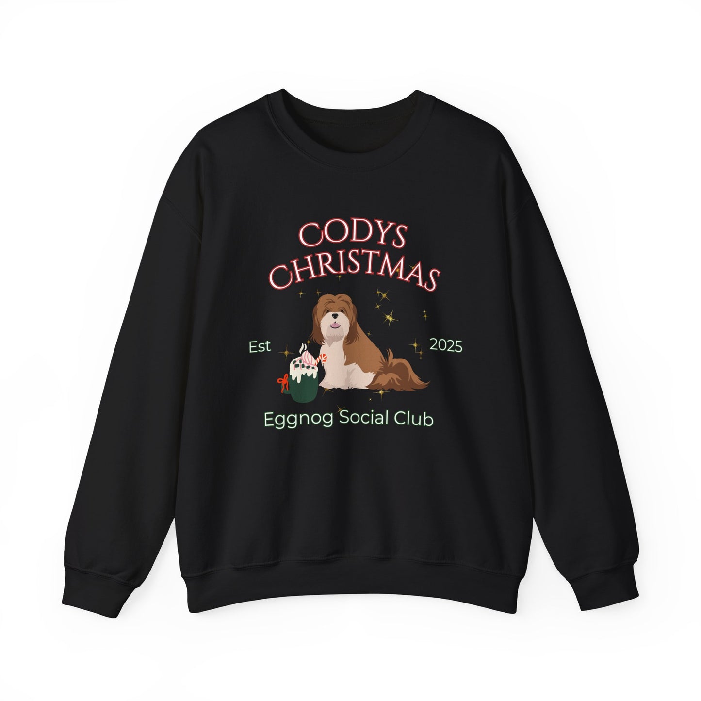 Lhasa Apso Dog Christmas Social Club Unisex Heavy Blend Crewneck Sweatshirt Custom Name