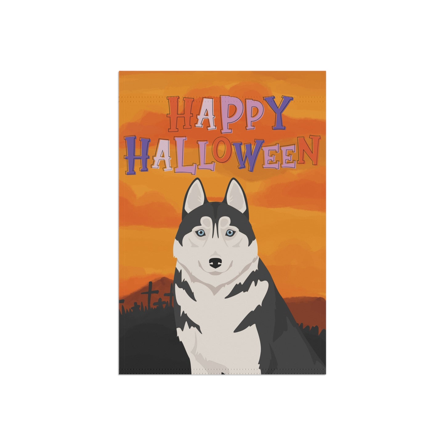 Siberian Husky Dog Halloween Garden Flag